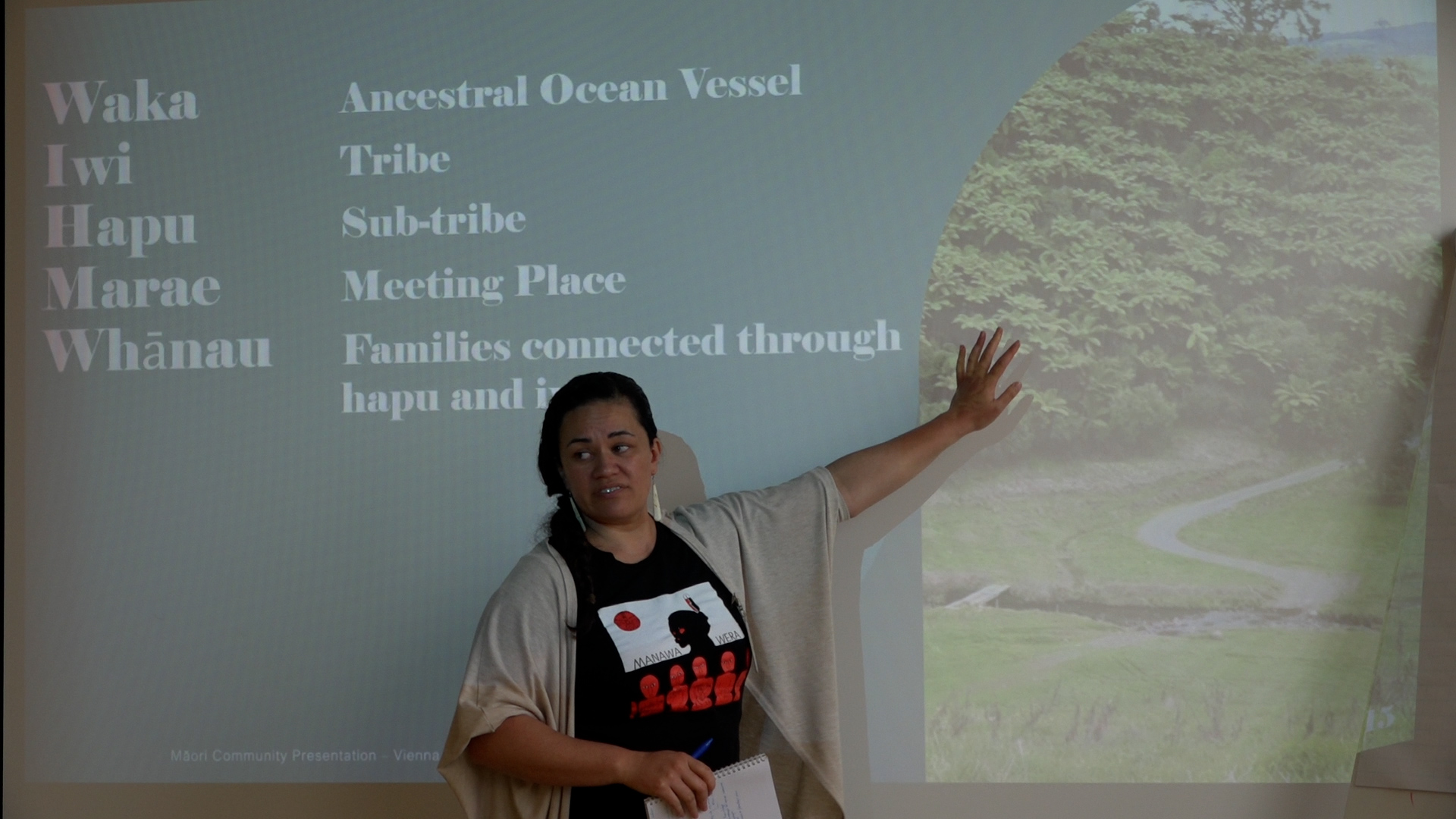 Dr. Cadence Kaumoana presenting about Maori community