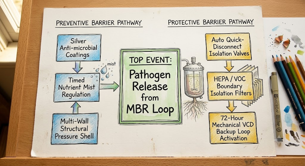 Figure 4a: Bow-Tie Hazard Model for Biological Containment Risk Management
