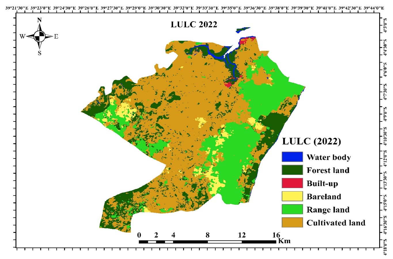 Land use land cover map for Matuga in Kenya