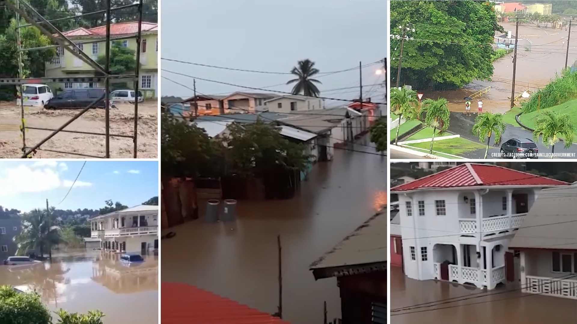 picture showing various floods in Saint Lucia