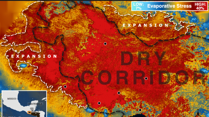 ECOSTRESS Map of Central American Dry Corridor