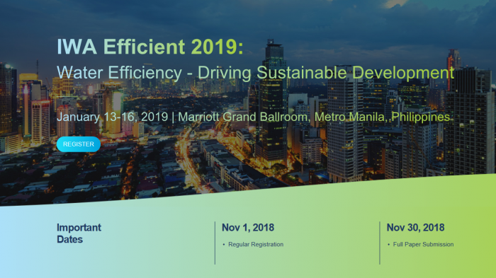 IWA Efficient 2019 Water Efficiency - Driving Sustainable Development