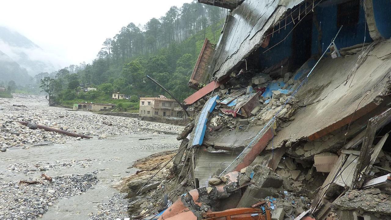 Flash flood in Uttarakhand, India