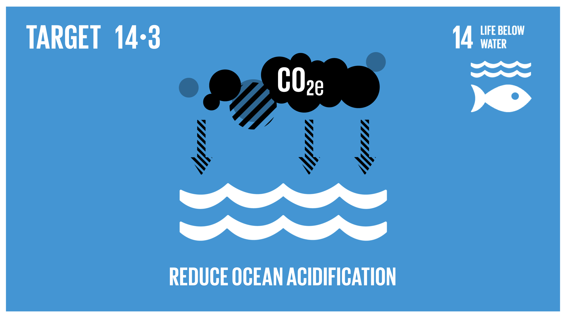 Graphic displaying the reduction of ocean acidification 
