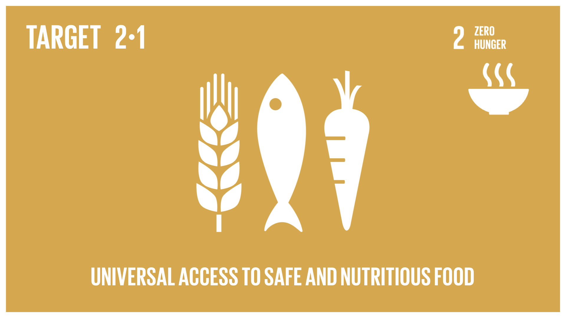 Graphic displaying the universal access to safe, nutritious and sufficient food all year round