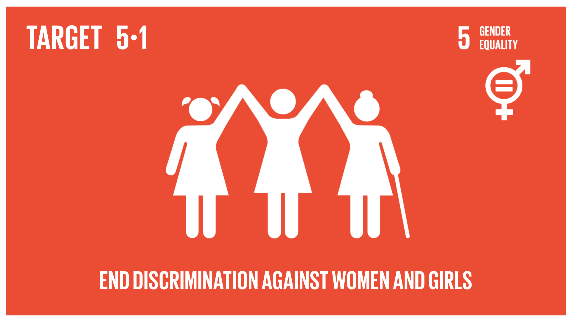 Graphic displaying the end to discrimination against all women and girls 