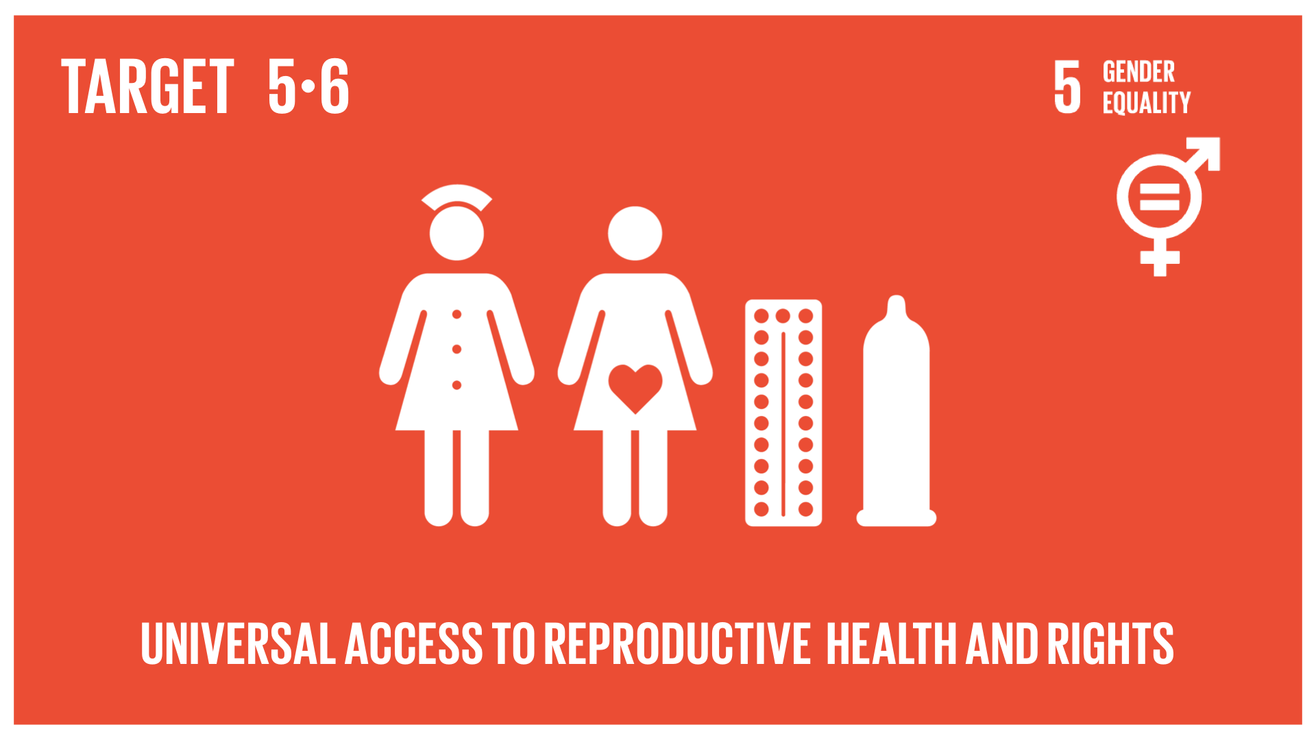 Graphic displaying the universal access to reproductive health and rights 